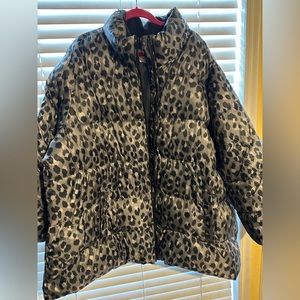 long cheetah puffer jacket